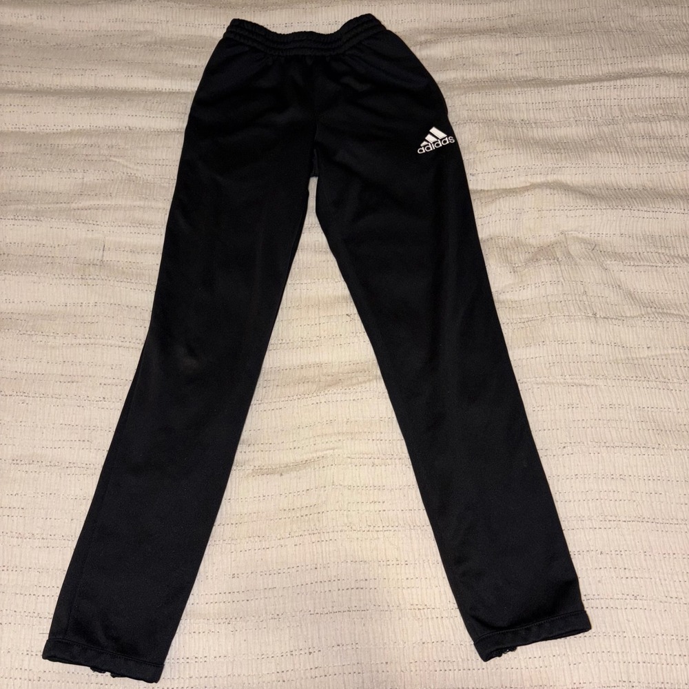 Adidas Kids Black Tiro Soccer Training Pants Ankle Zip Joggers Boys Girls Large